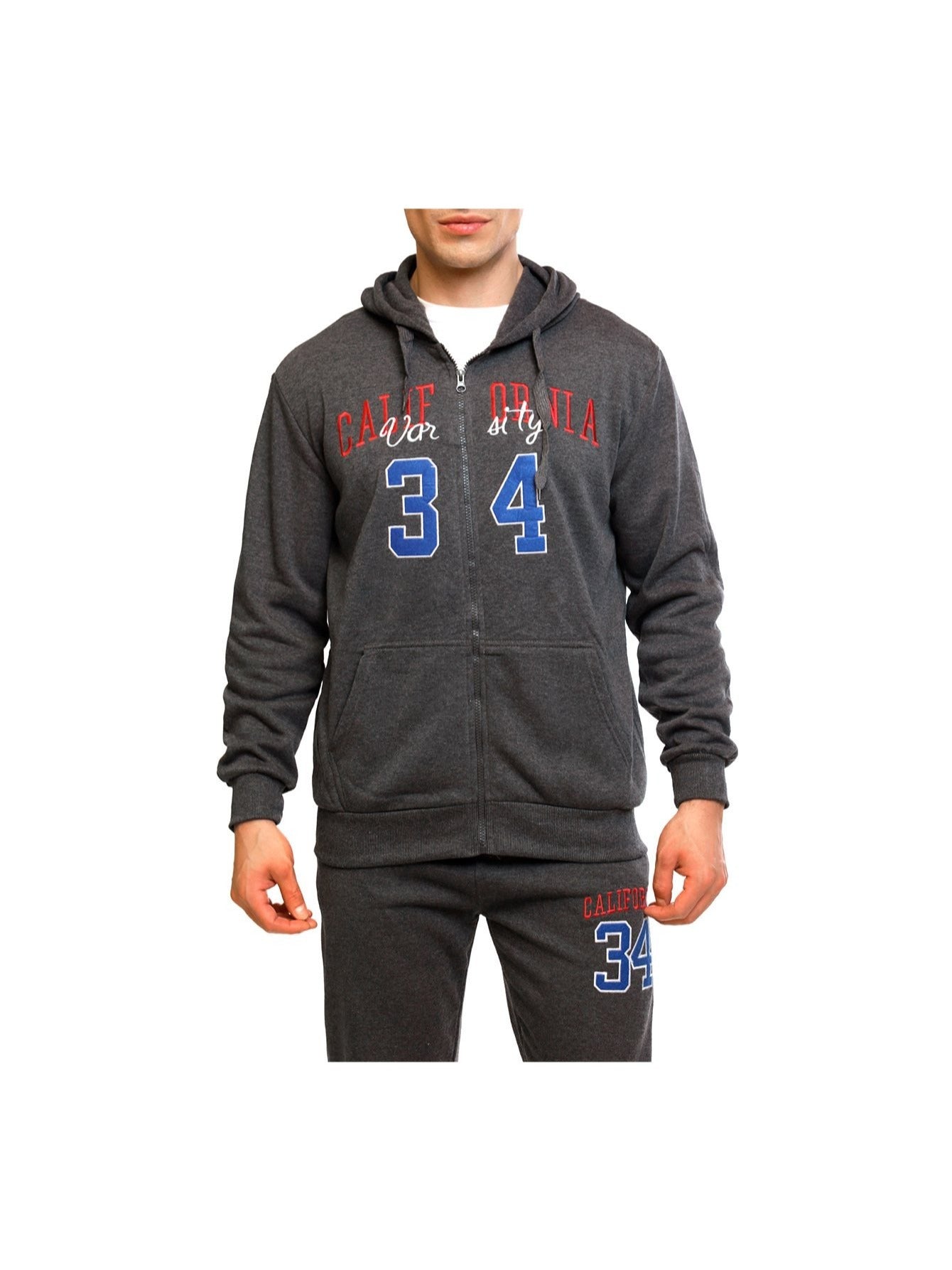 Conjunto deportivo de pantalón polar y sudadera con capucha para hombre