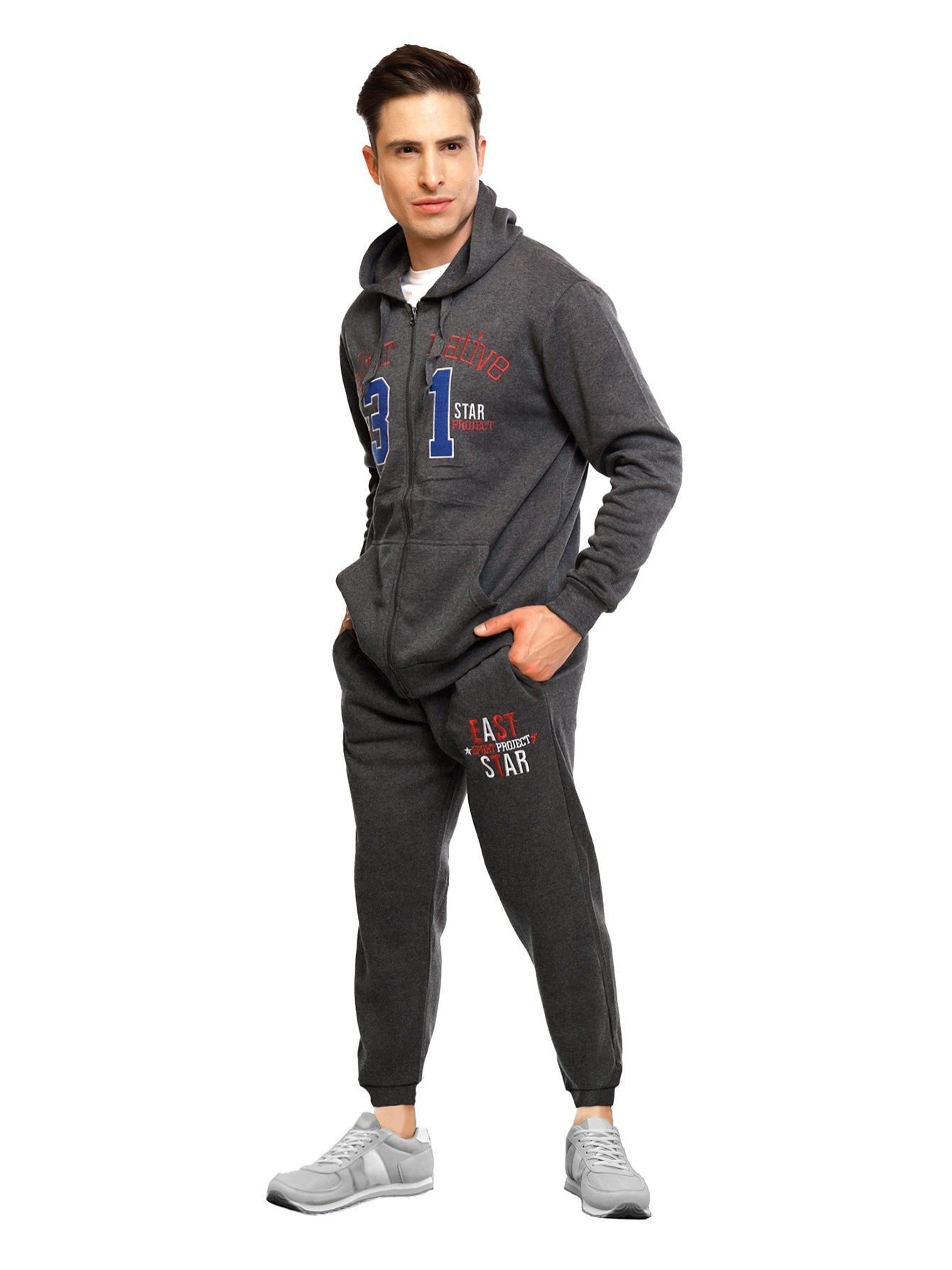 Conjunto de sudadera y pantalón deportivo de moda para hombre