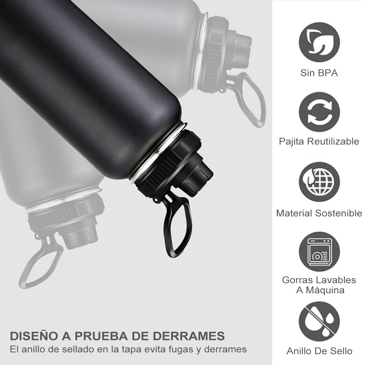 1,200ml Leakproof Stainless Steel Water Bottle.