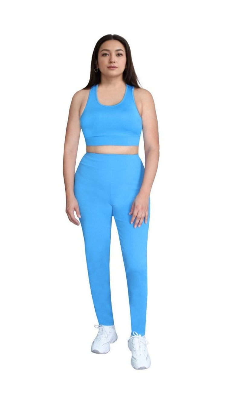 Conjunto deportivo 3 en 1 para mujer: top, leggings y shorts