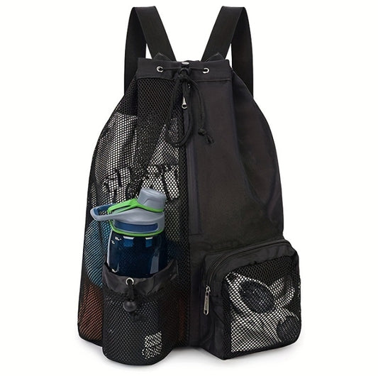 Mochila de natación con bolsa impermeable y cordón de malla