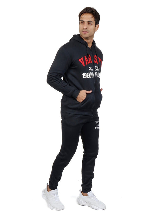 Conjunto deportivo con capucha y pantalón deportivo con forro de felpa para hombre