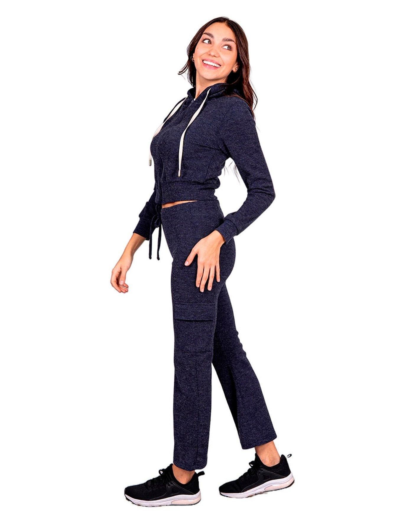 Conjunto de 2 piezas de pantalón y sudadera ultra cómodos para mujer