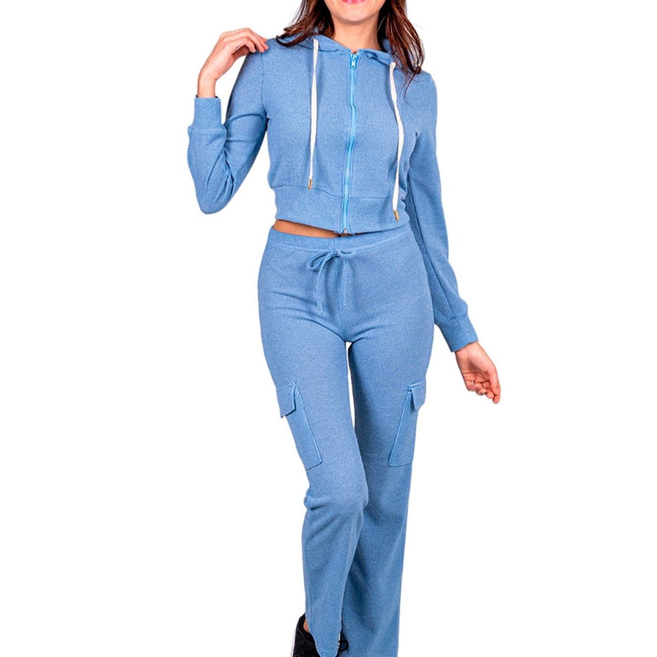 Conjunto de 2 piezas de pantalón y sudadera ultra cómodos para mujer