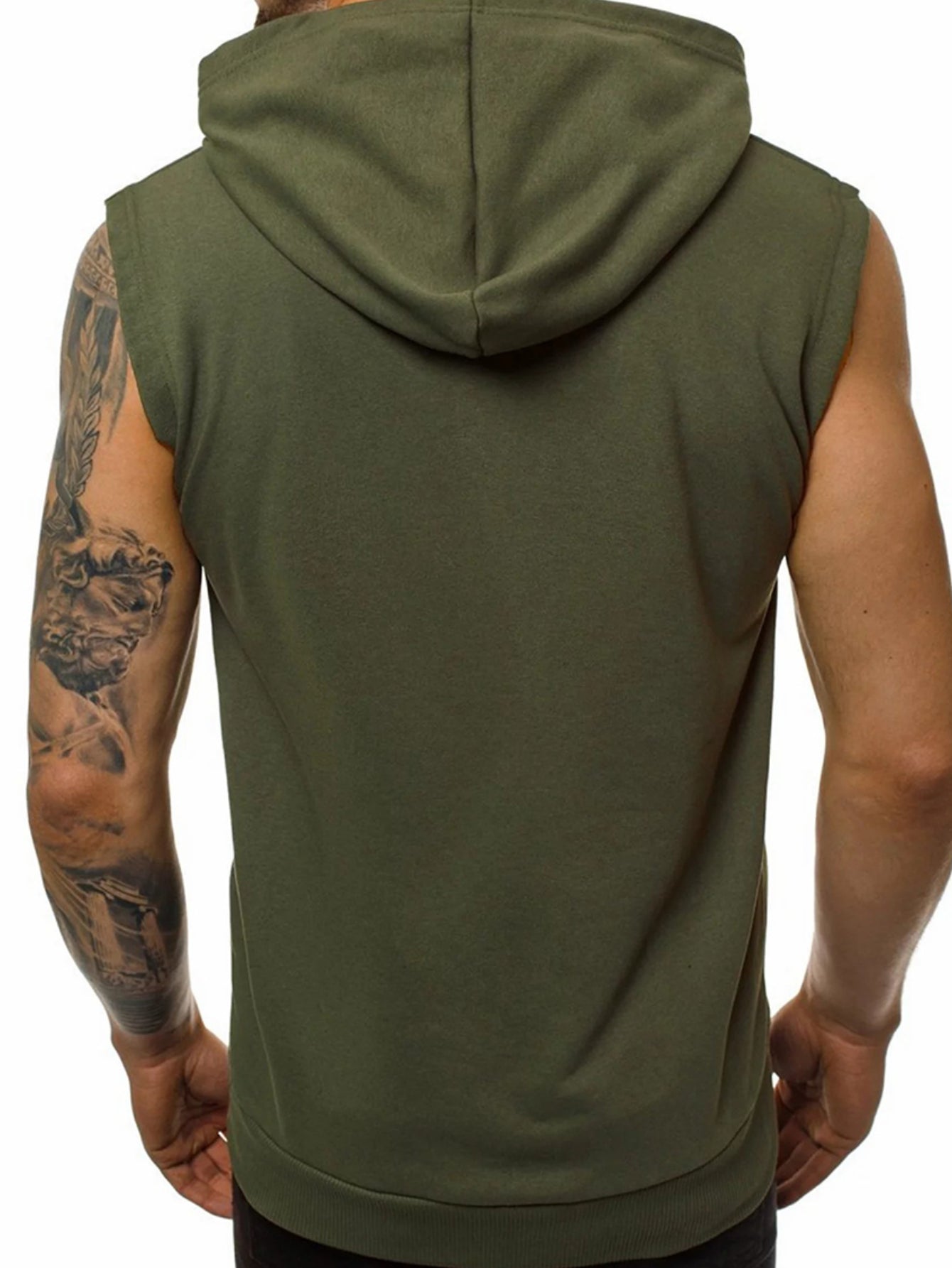 Sudadera con capucha sin mangas para hombre