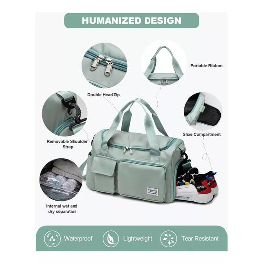 Bolsa de deporte para gimnasio, multibolsillos de gran capacidad, ideal para deportes y fitness, almacenamiento de viaje.