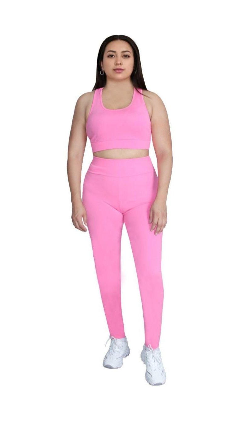 Conjunto deportivo 3 en 1 para mujer: top, leggings y shorts