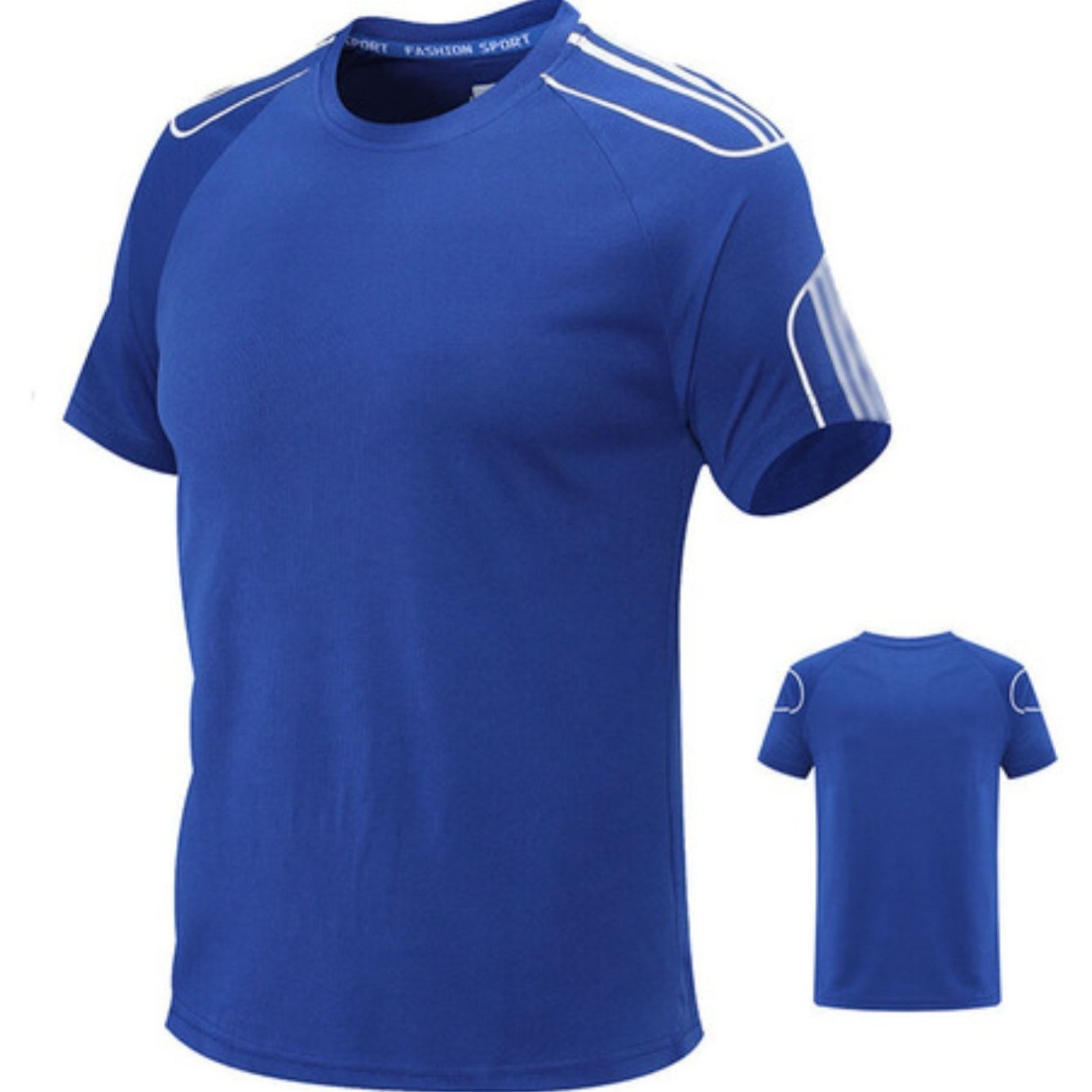 Conjunto de camiseta de manga corta para hombre, secado rápido, poliéster y cuello redondo