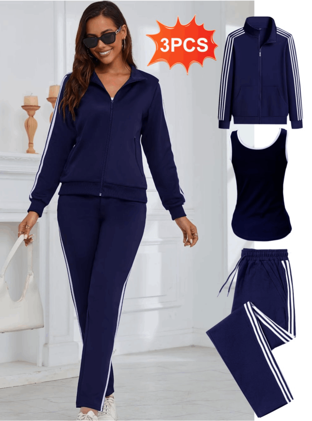 Conjunto deportivo de 3 piezas para mujer