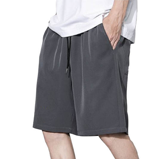 Men's Casual Ice Silk Elastic Waist Sports Shorts