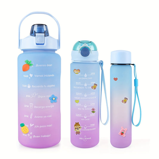 Set of 3 leak-proof sports bottles, 2 L. + 990 ml. + 330 ml.