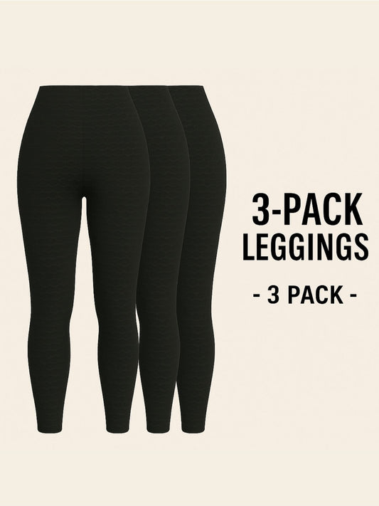 Pack de 3 Leggings Push Up con Textura de Panal