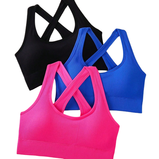 3-Pack Seamless Sports Bras for Women
