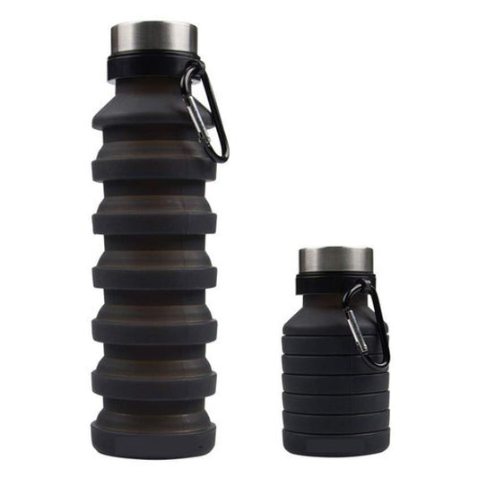 Termo plegable de silicón flexible, tapa de acero inoxidable 550ml