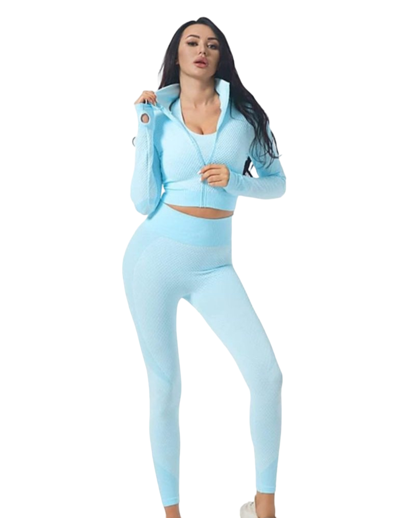 3-piece sports set for women, (Leggings, Sports bra and Sweatshirt)