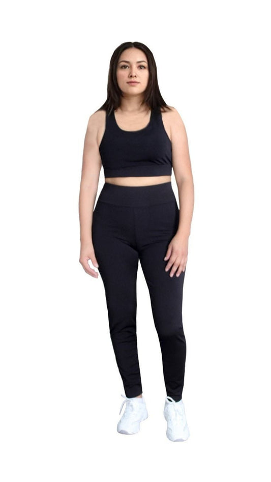 Conjunto deportivo 3 en 1 para mujer: top, leggings y shorts