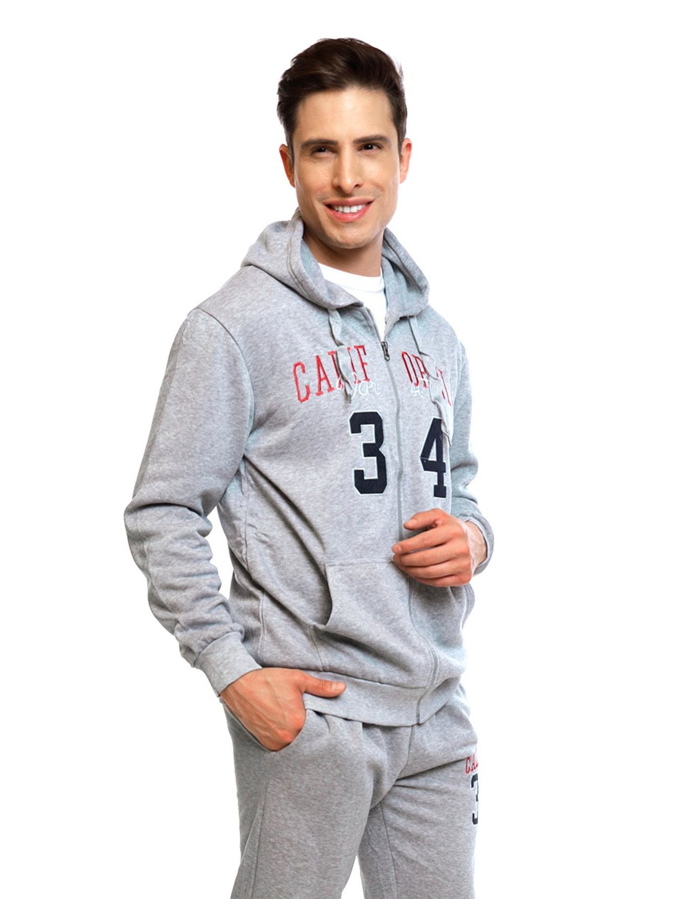 Conjunto deportivo de pantalón polar y sudadera con capucha para hombre