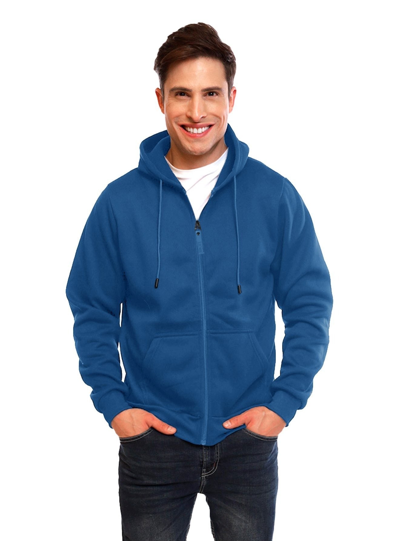 Sudadera deportiva con capucha y cremallera para hombre