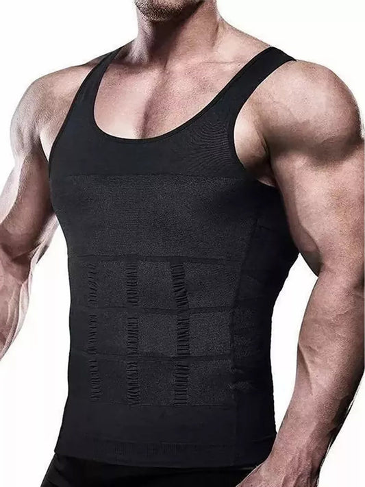 Men's slimming t-shirt, compression to correct posture and control the abdomen 