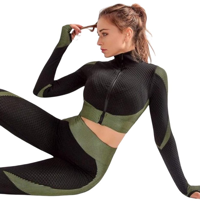 3-piece sports set for women, (Leggings, Sports bra and Sweatshirt)