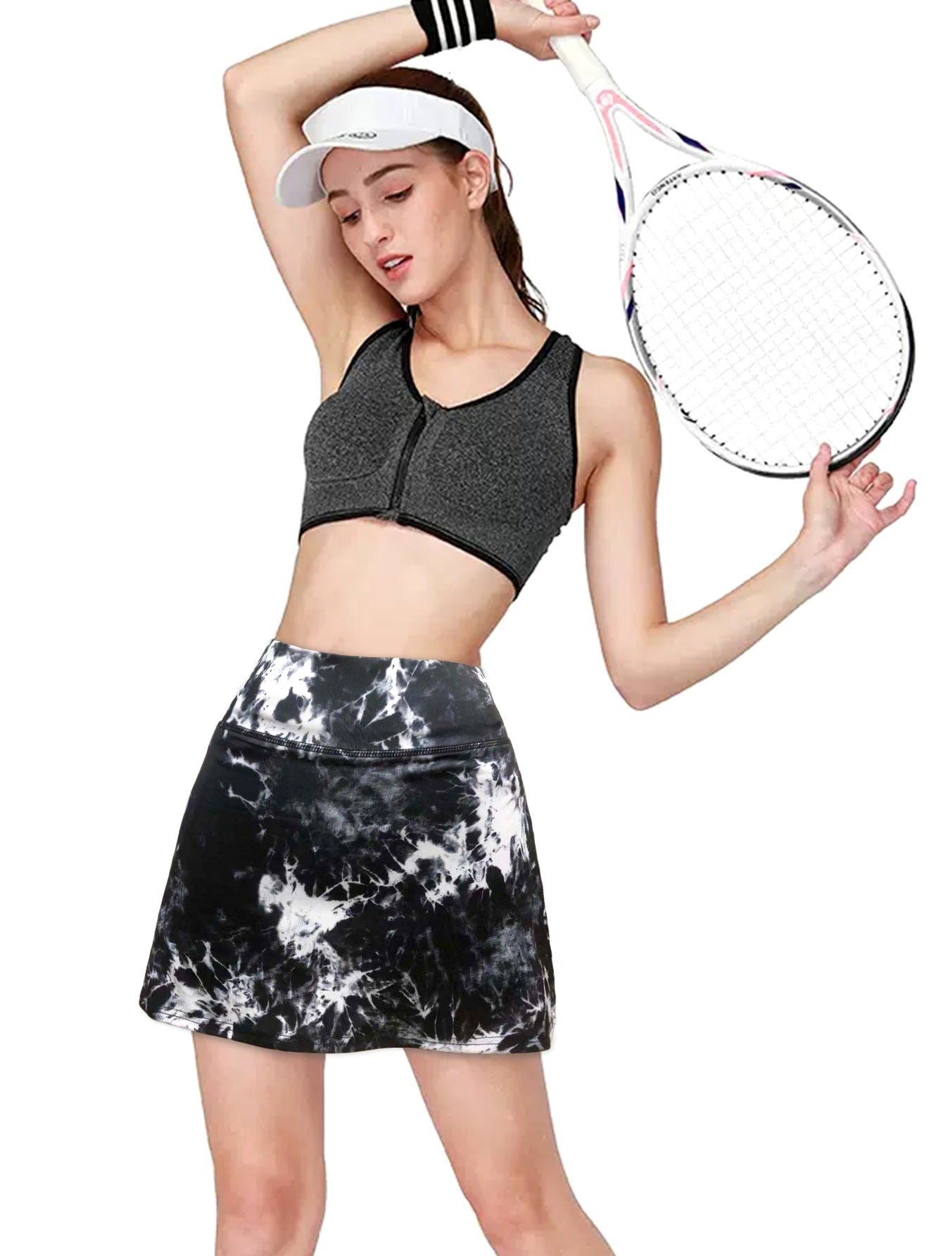 Falda shorts de cintura alta con bolsillos para mujer