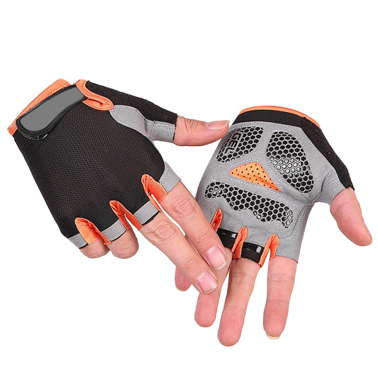 Guantes antideslizantes  unisex para levantamiento de pesas, ciclismo, fitness a medio dedo