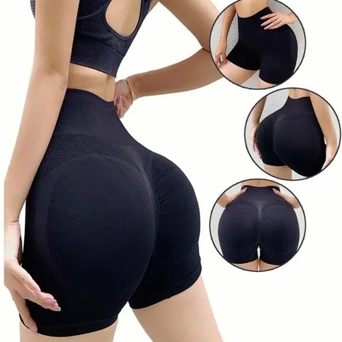 High-waisted, glute-enhancing workout shorts with tummy control