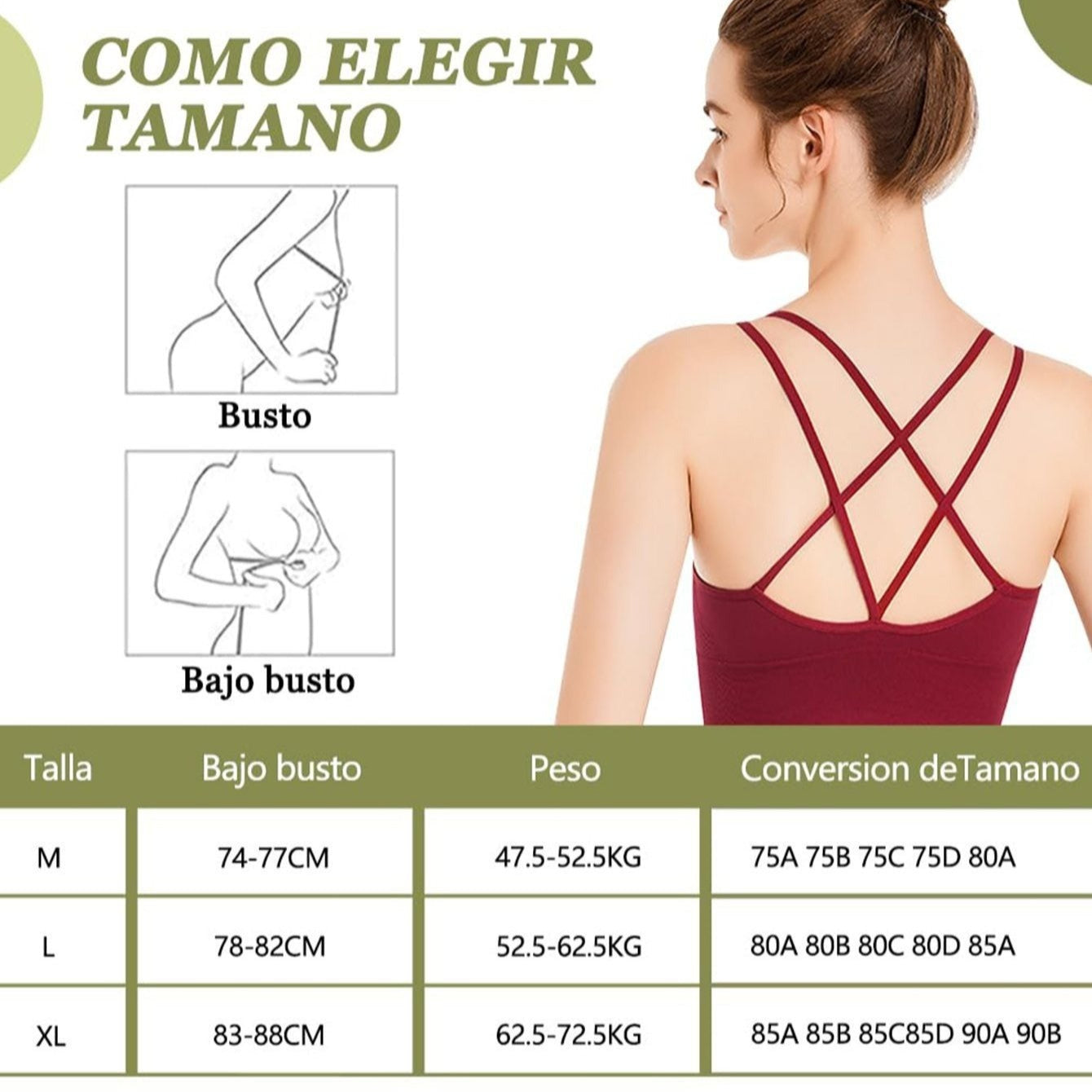 3 Sports Tops with Crossover Straps
