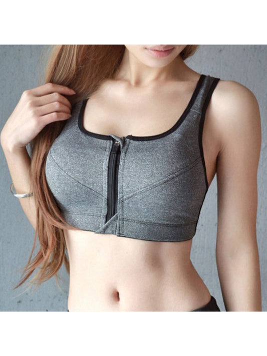 Sujetador deportivo con cremallera para mujer