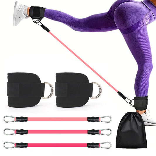 Bandas de resistencia, equipo de entrenamiento de piernas y glúteos con muñequeras