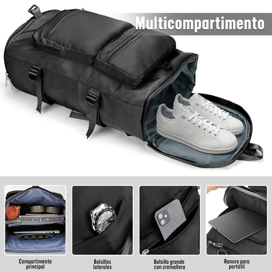 Large-capacity gym bag with dry and wet separation