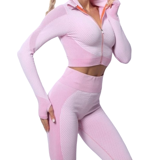 3-piece sports set for women, (Leggings, Sports bra and Sweatshirt)