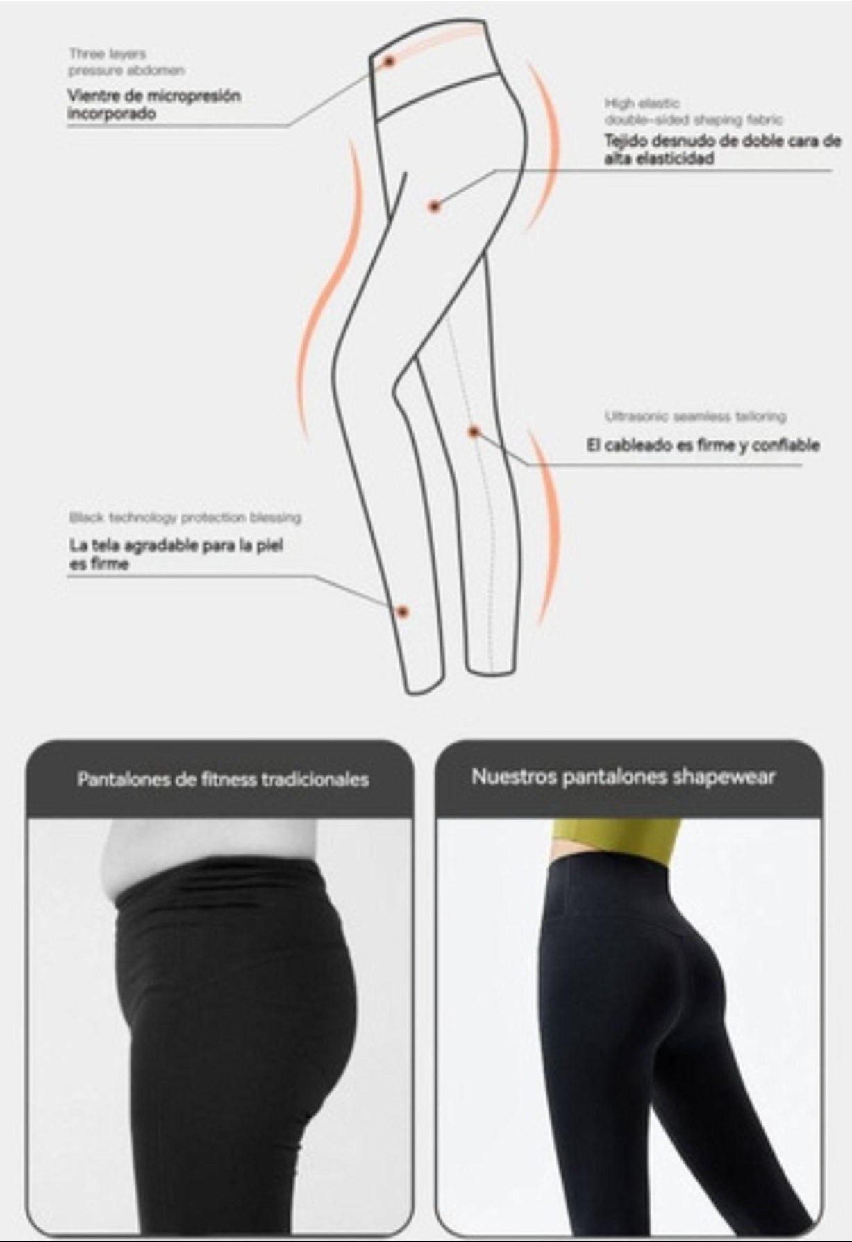Set of 4 Pump Up seamless sports leggings