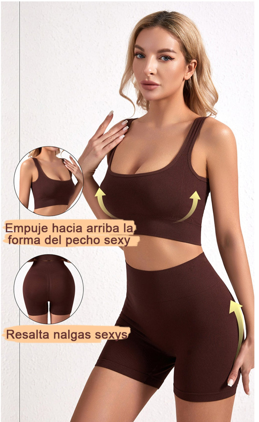 2-piece sports set for women with push-up effect