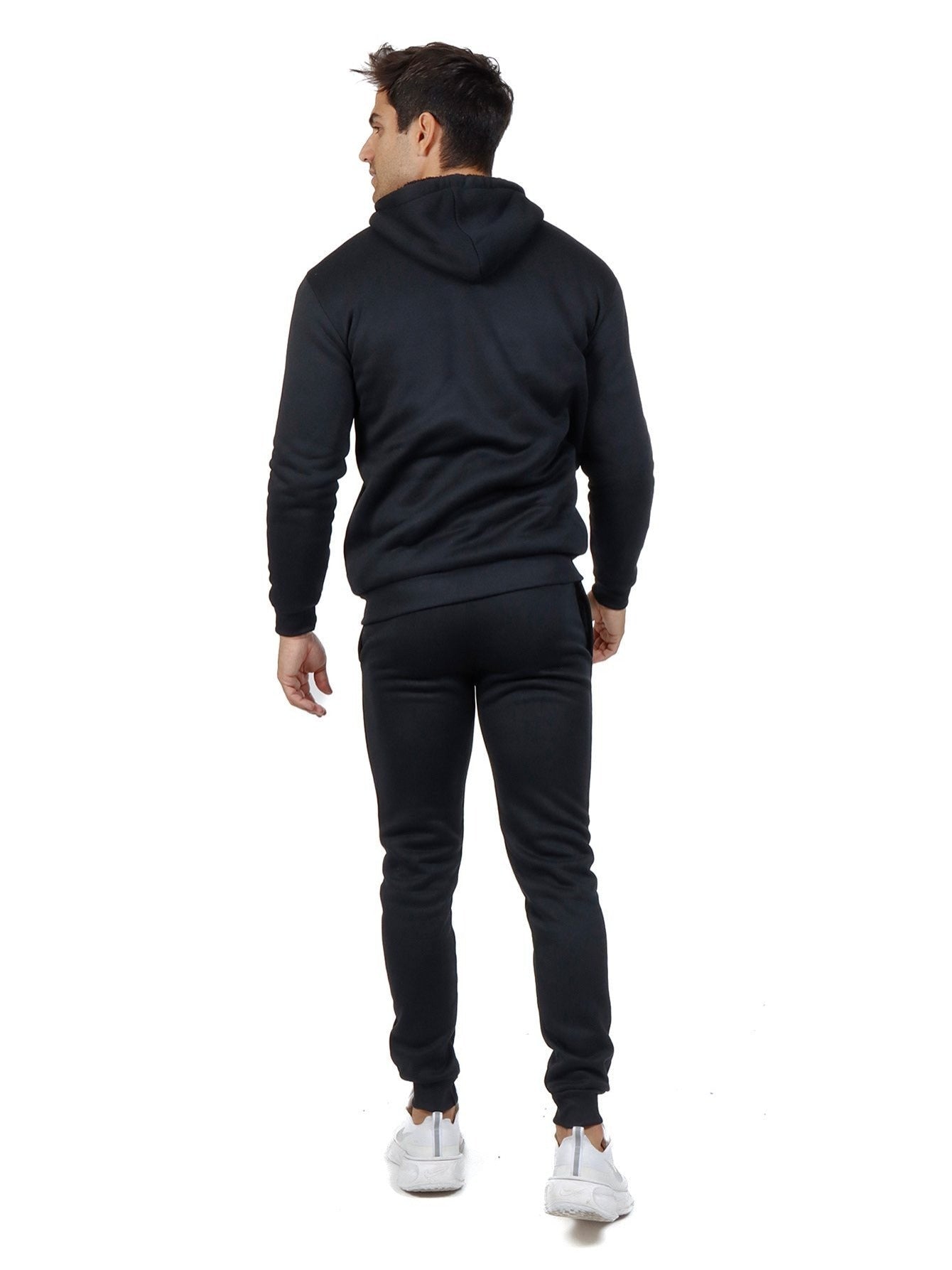 Conjunto deportivo con capucha y pantalón deportivo con forro de felpa para hombre