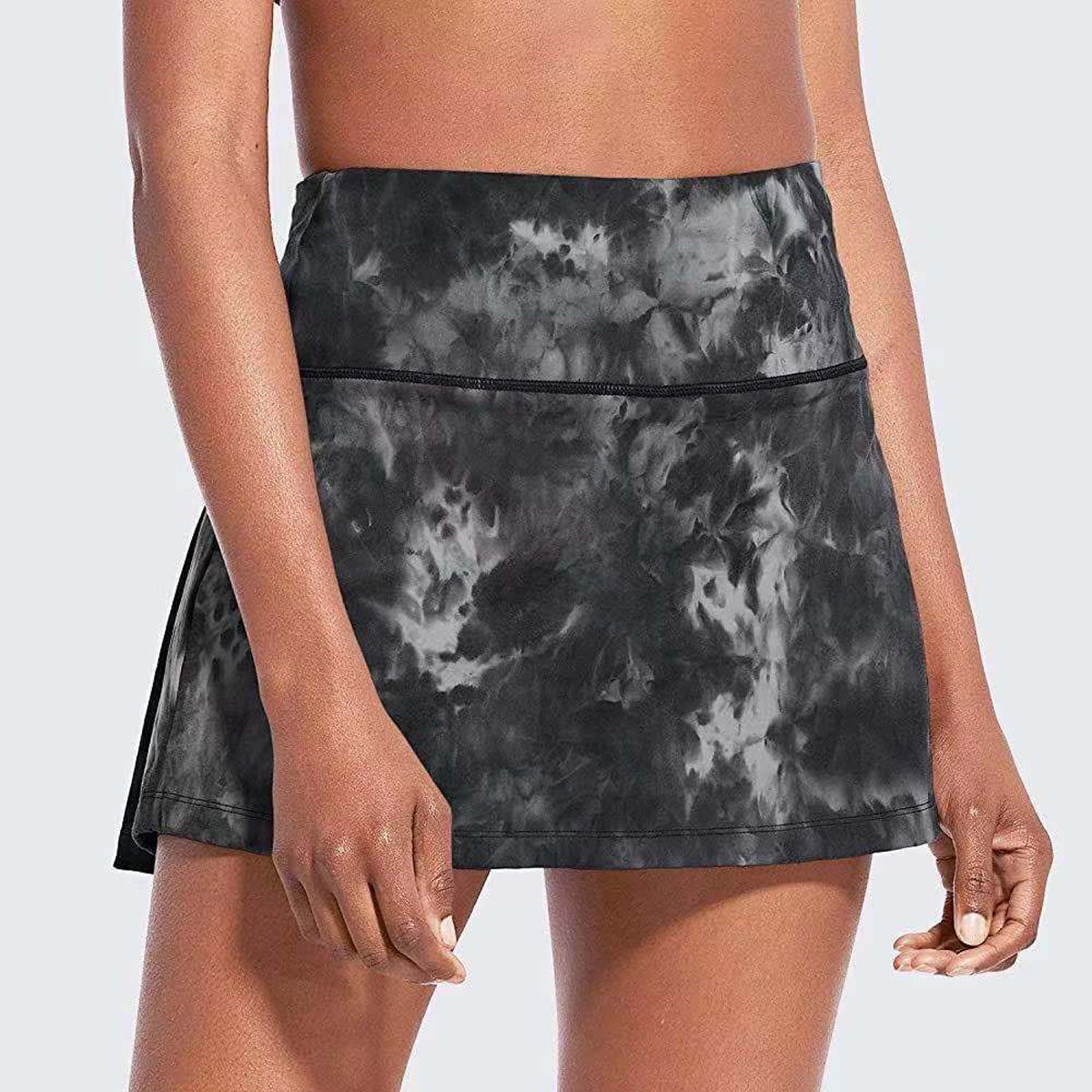 Falda shorts de cintura alta con bolsillos para mujer