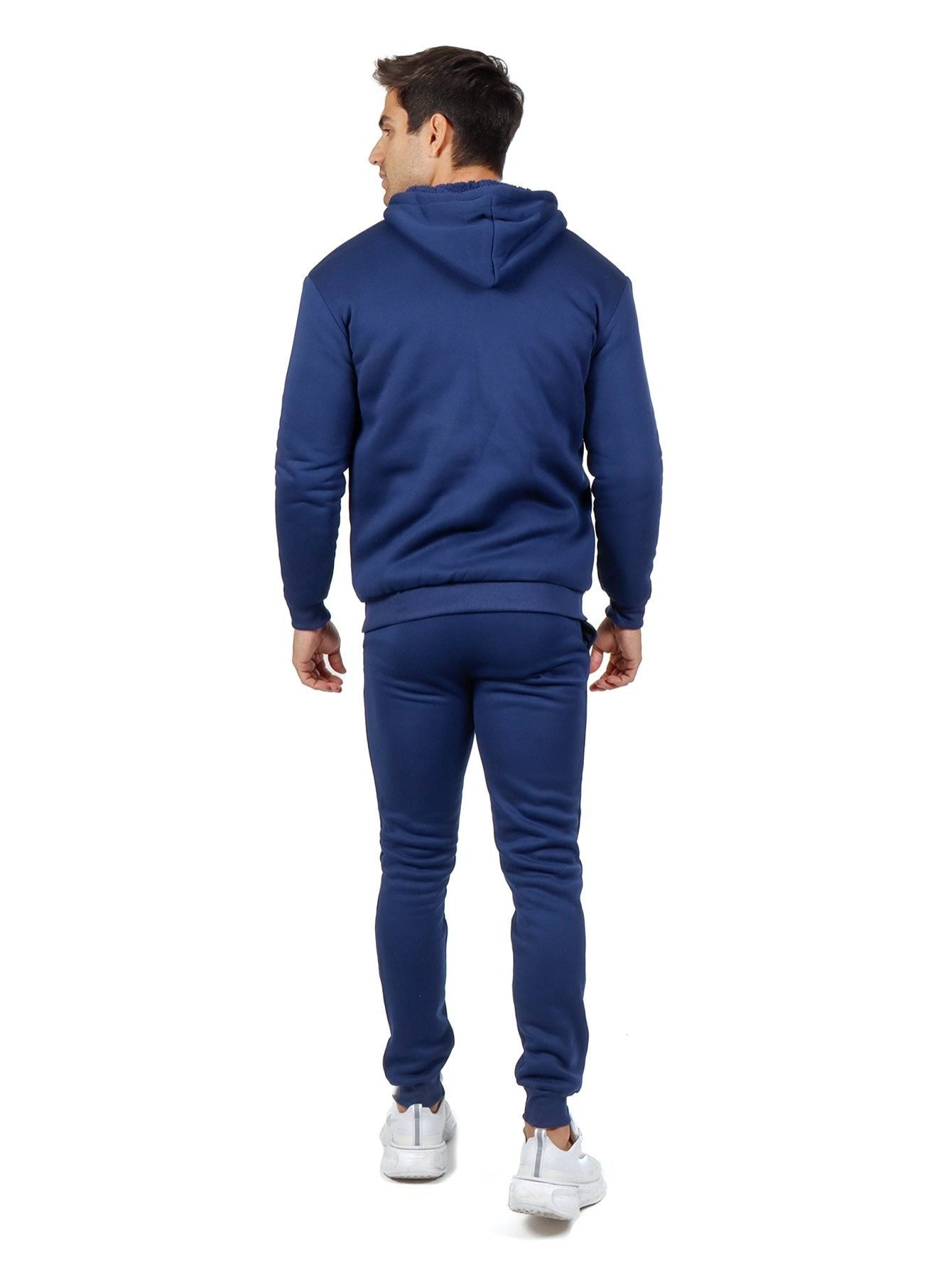 Conjunto deportivo con capucha y pantalón deportivo con forro de felpa para hombre