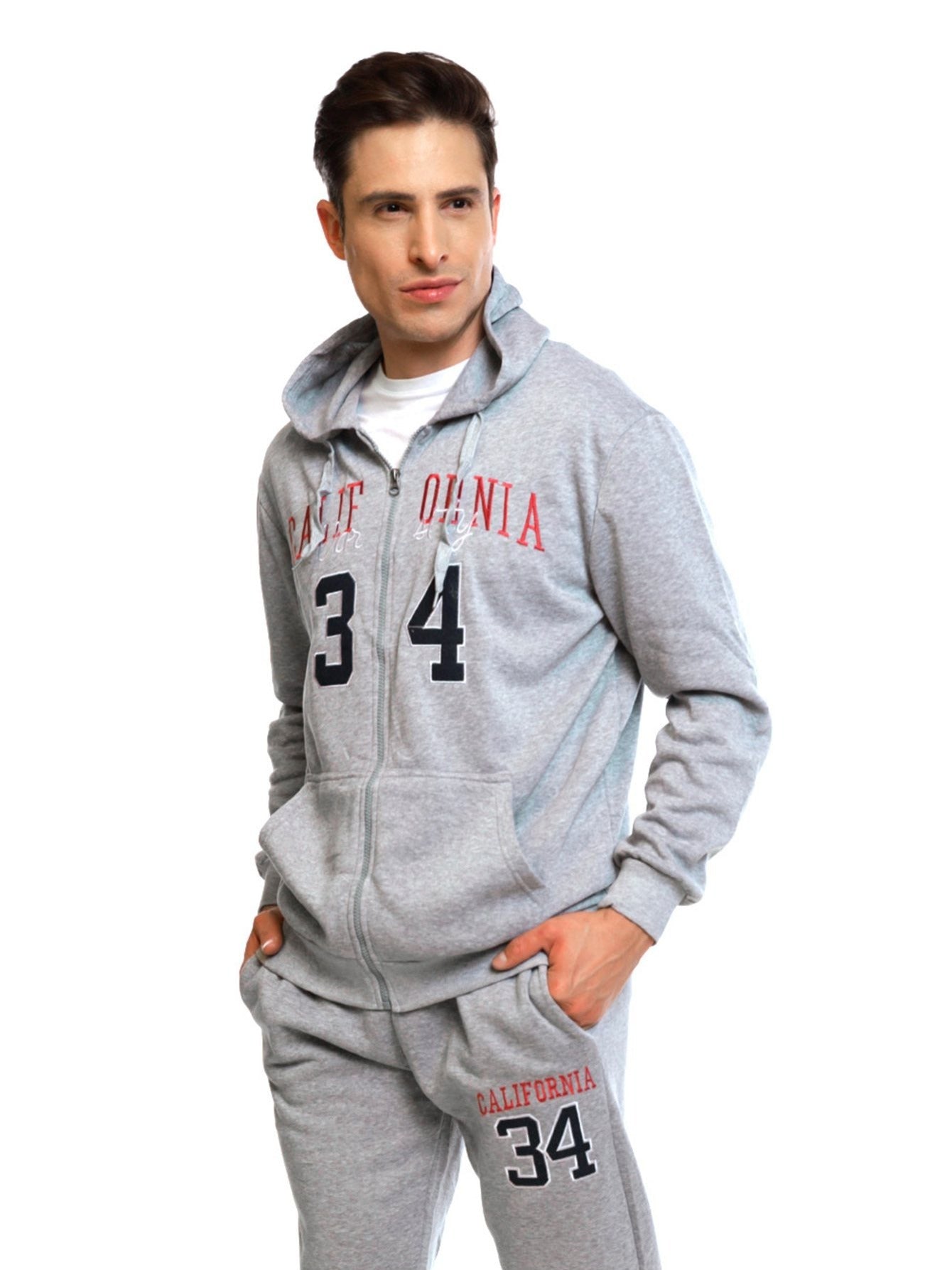 Conjunto deportivo de pantalón polar y sudadera con capucha para hombre