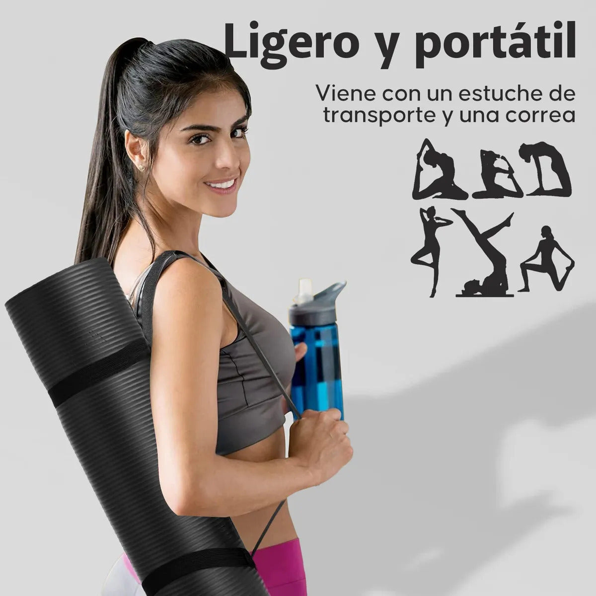 Esterilla de yoga y pilates antideslizante tapete de 10 mm