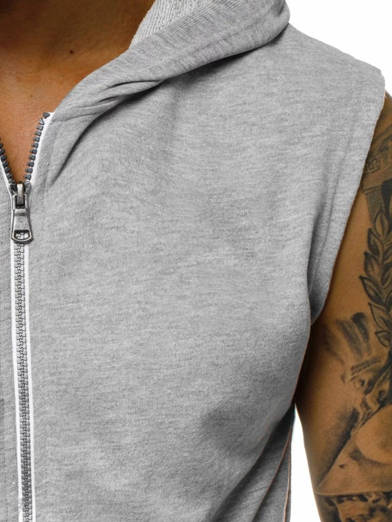 Sudadera con capucha sin mangas para hombre