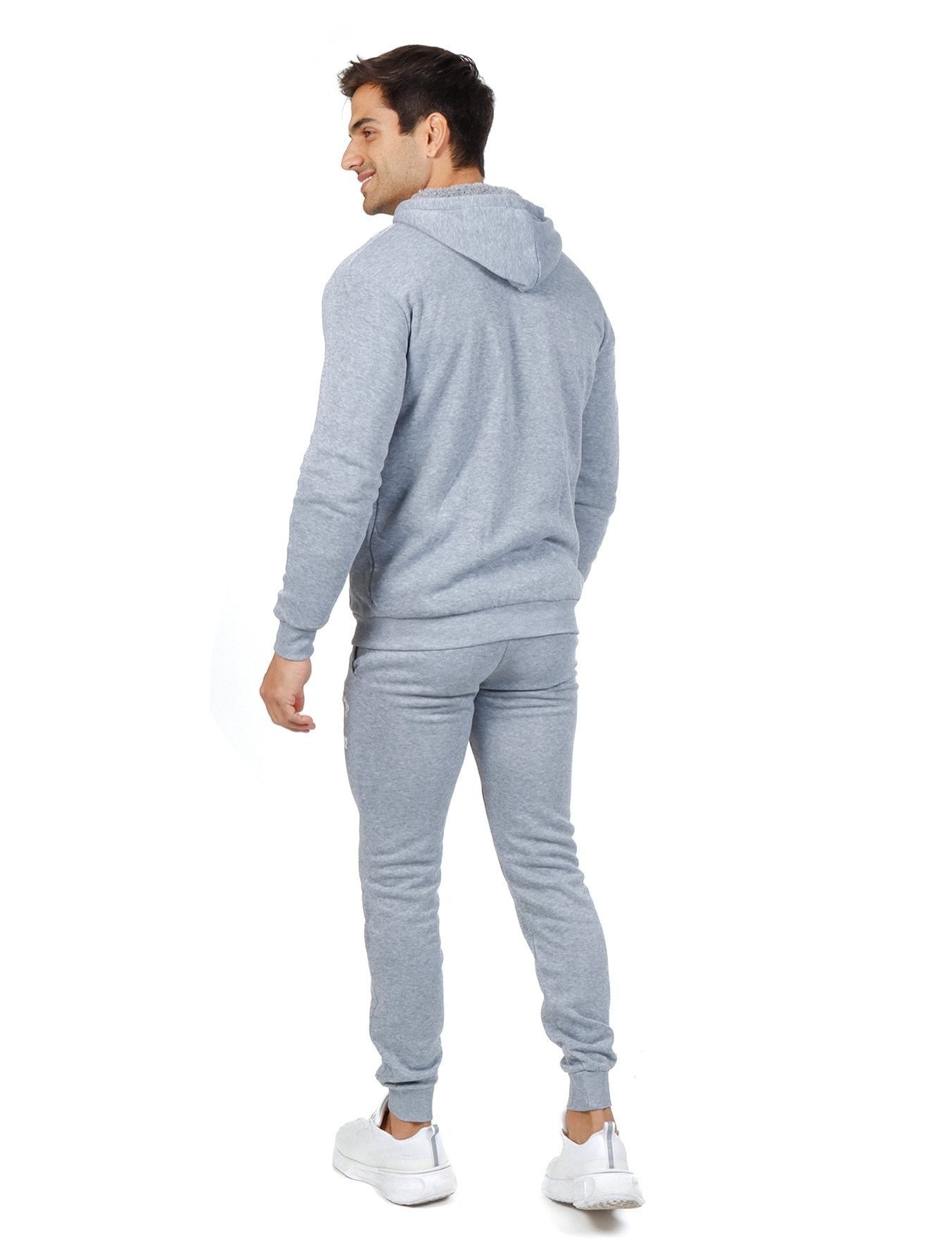 Conjunto deportivo con capucha y pantalón deportivo con forro de felpa para hombre
