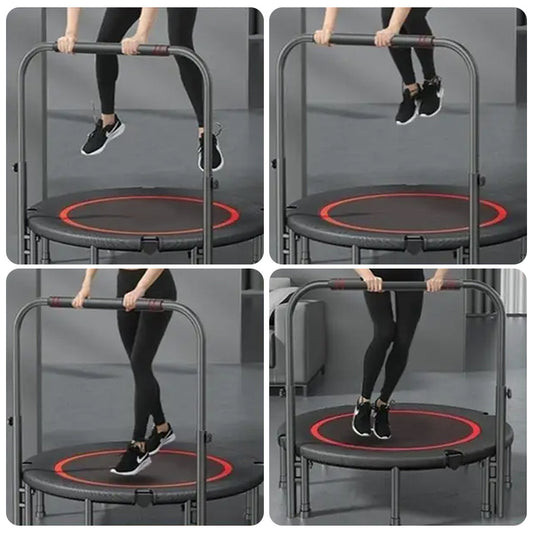Trampolín deportivo con asa ajustable para fitness aeróbico y volteretas