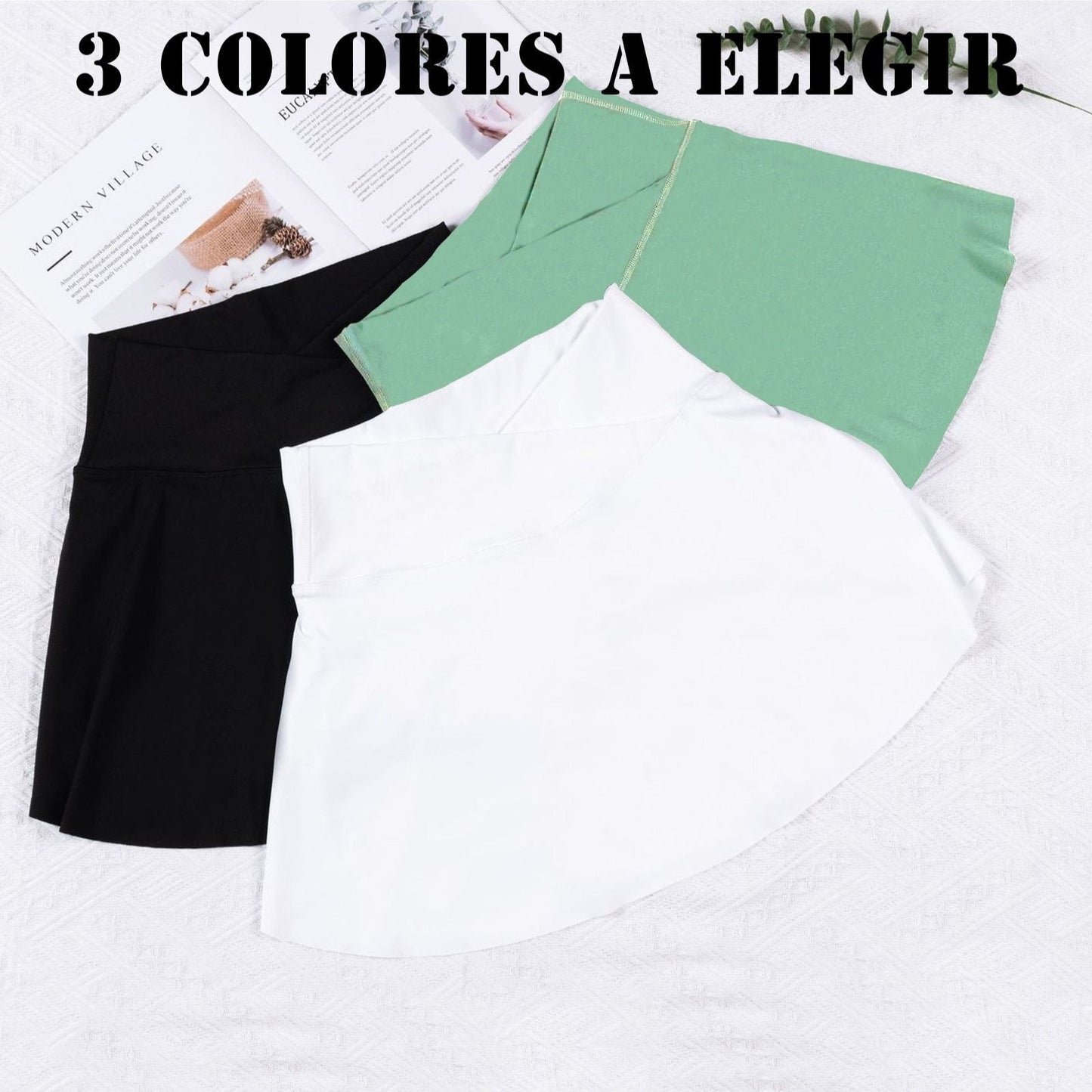 High-waisted sports skirt with pockets