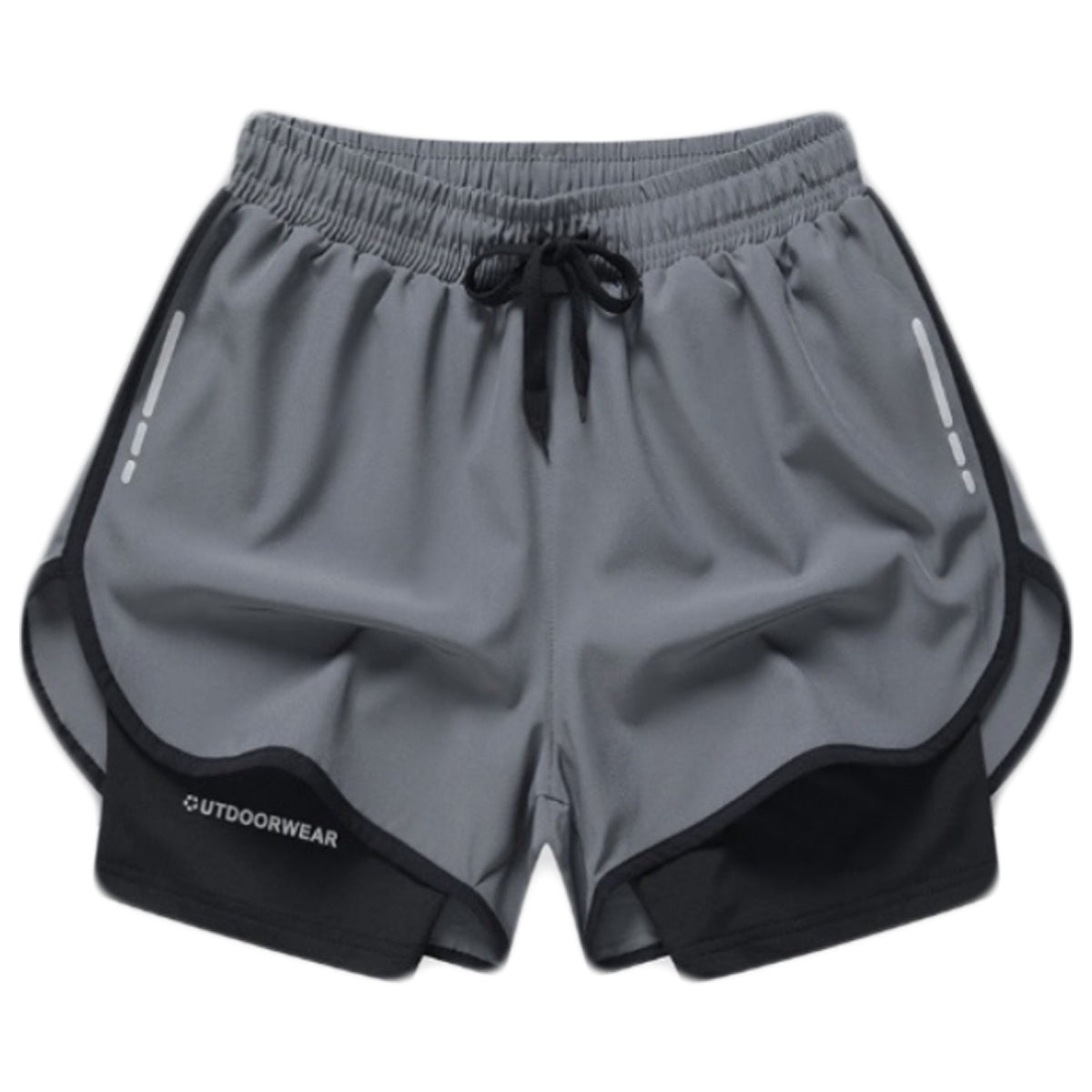 Shorts deportivos 2 en 1 de doble capa para hombre