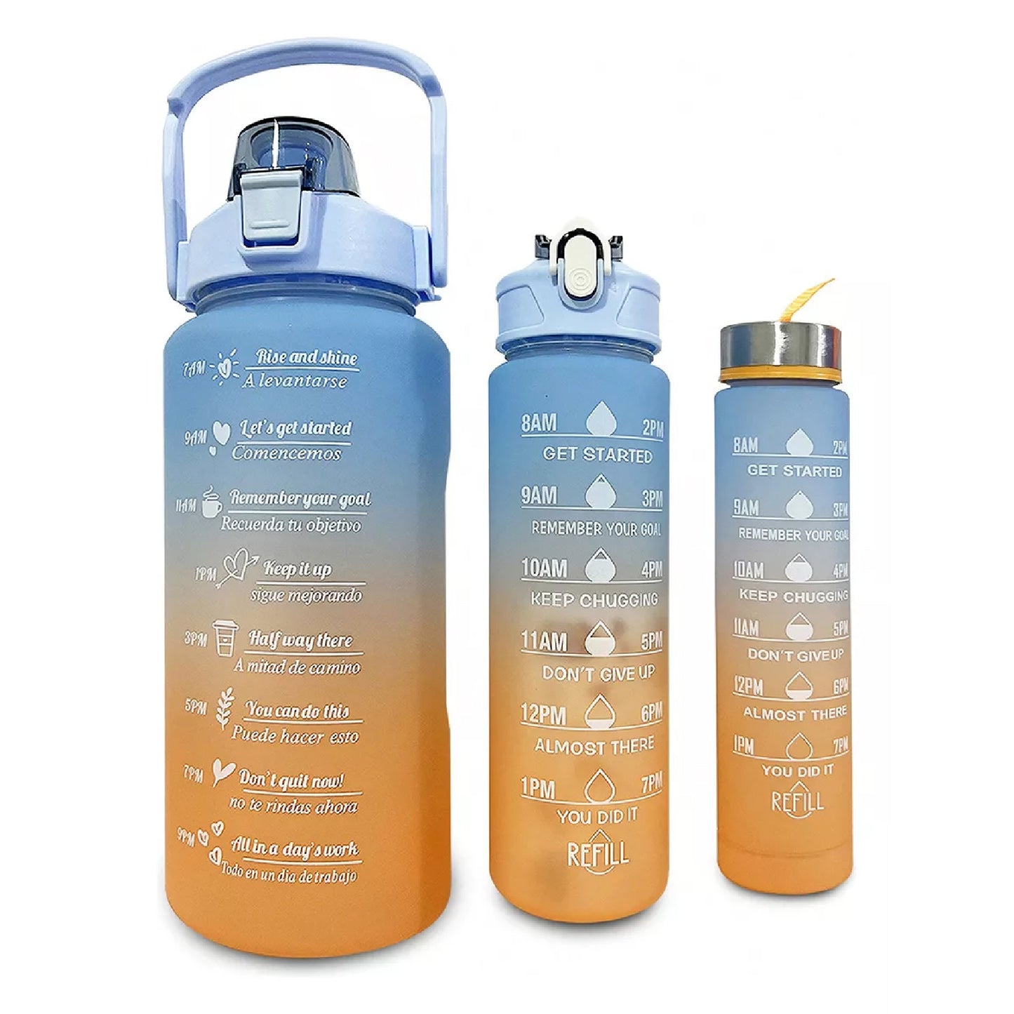 3-in-1 Leak-Proof Motivational Water Bottles