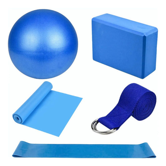 Juego de bloques de yoga de 5 piezas con bandas de resistencia para pelota de pilates