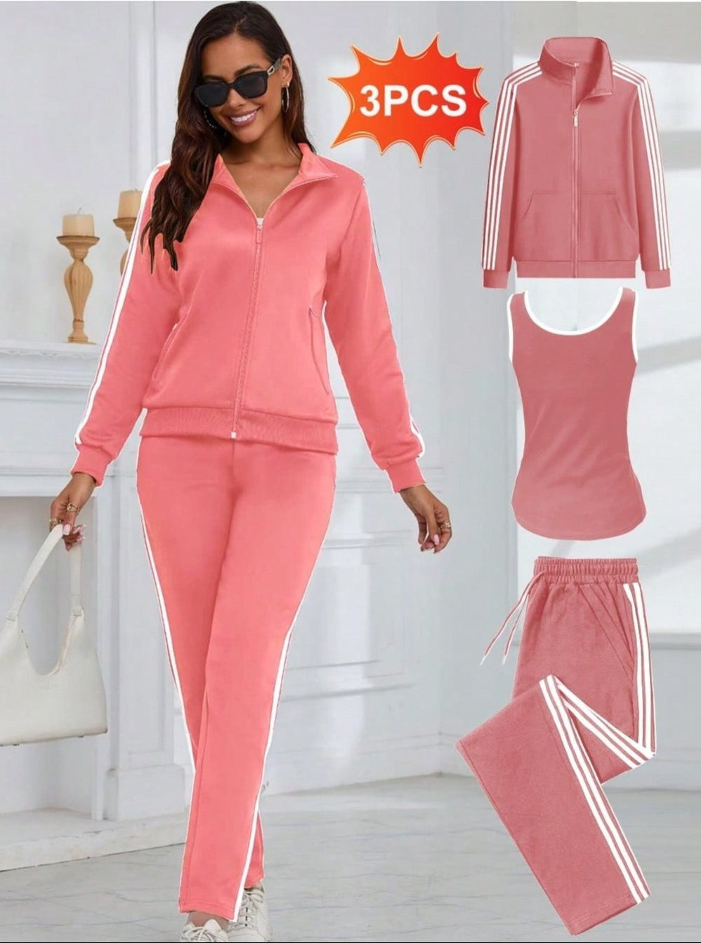 Conjunto deportivo de 3 piezas para mujer