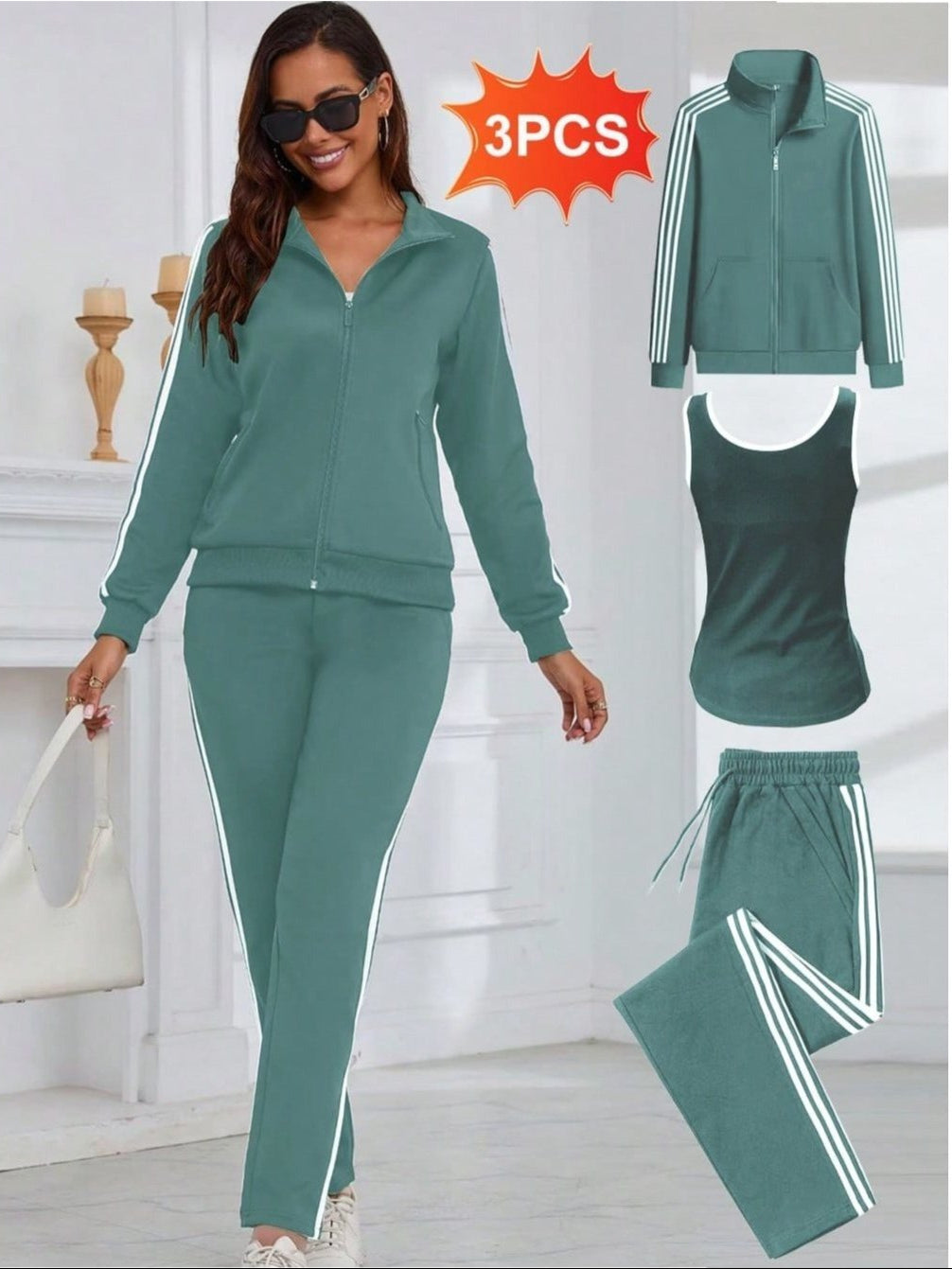 Conjunto deportivo de 3 piezas para mujer