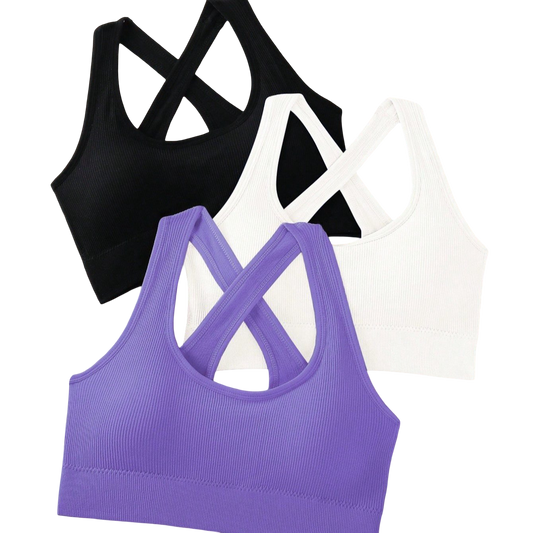 3-Pack Seamless Sports Bras for Women