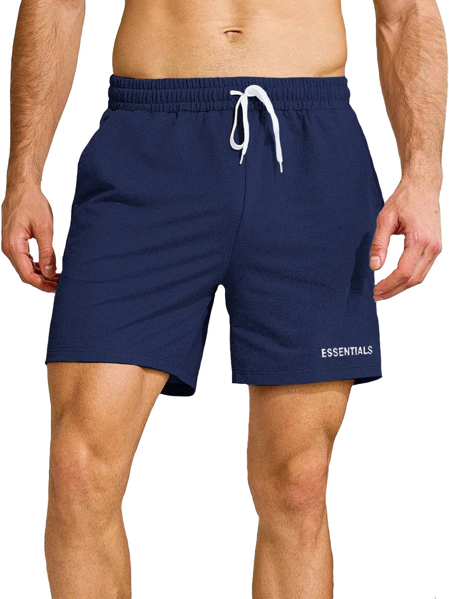 Shorts deportivos para hombres, informales con bolsillos laterales y cordón